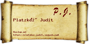 Platzkó Judit névjegykártya